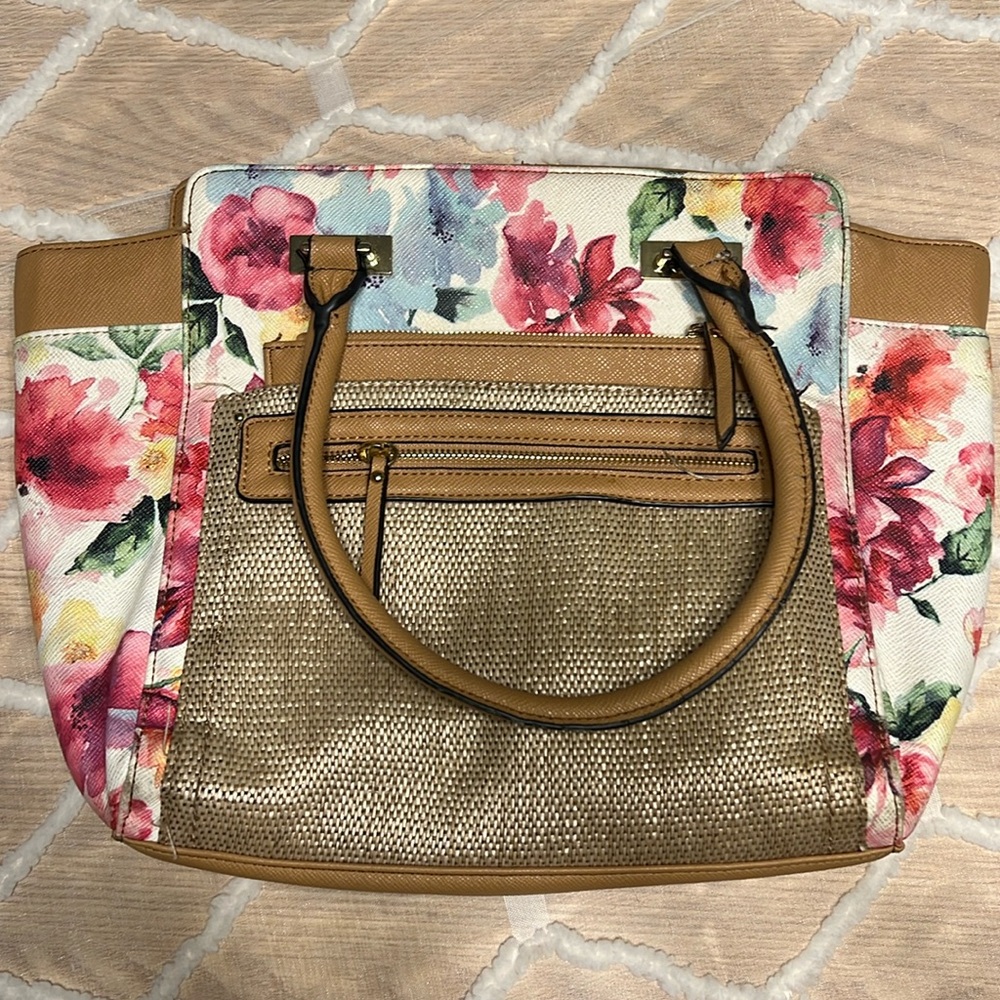 Apt. 9 Floral & Woven Tote Bag